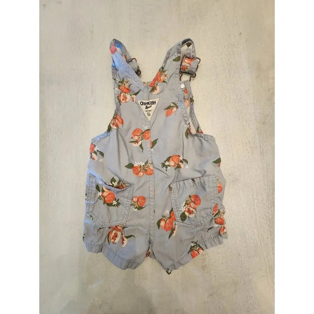 Oshkosh B'Gosh Baby Peach Overalls SZ 12 Months Play